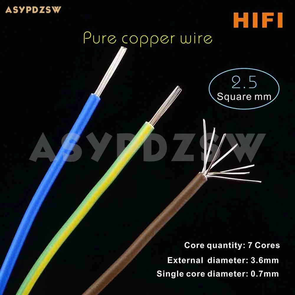 HIFI 2.5 Square mm Pure copper wire 7-core audio power amplifier cable 2M price
