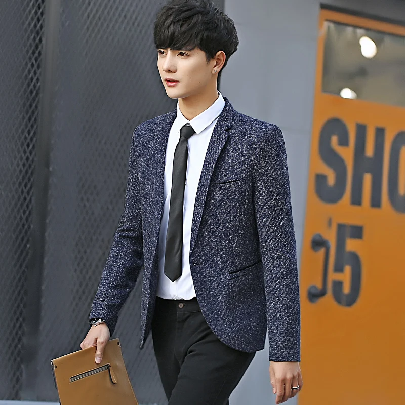 Men‘s Blazers New Autumn Smart Casual Business Formal Black Suit Jacket Solid Slim Fit Single Breasted Male Blazers Men