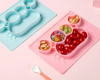 

Baby Suction Crab Dishes Silicone Infant Plate Bowls Kids Tableware Food Holder Tray Children Food Container For Baby Feeding