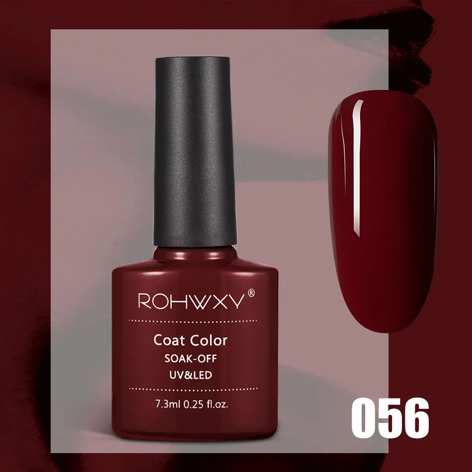 ROHWXY 7,3 мл Гель-лак для ногтей УФ светодиодный лак для ногтей все для маникюра Гель-лак впитывающийся Гибридный Гель-лак для самостоятельного дизайна - Цвет: 56