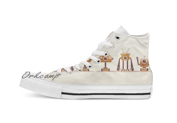 

Robothood Custom Casual High Top lace-up Canvas shoes sneakers Drop shipping