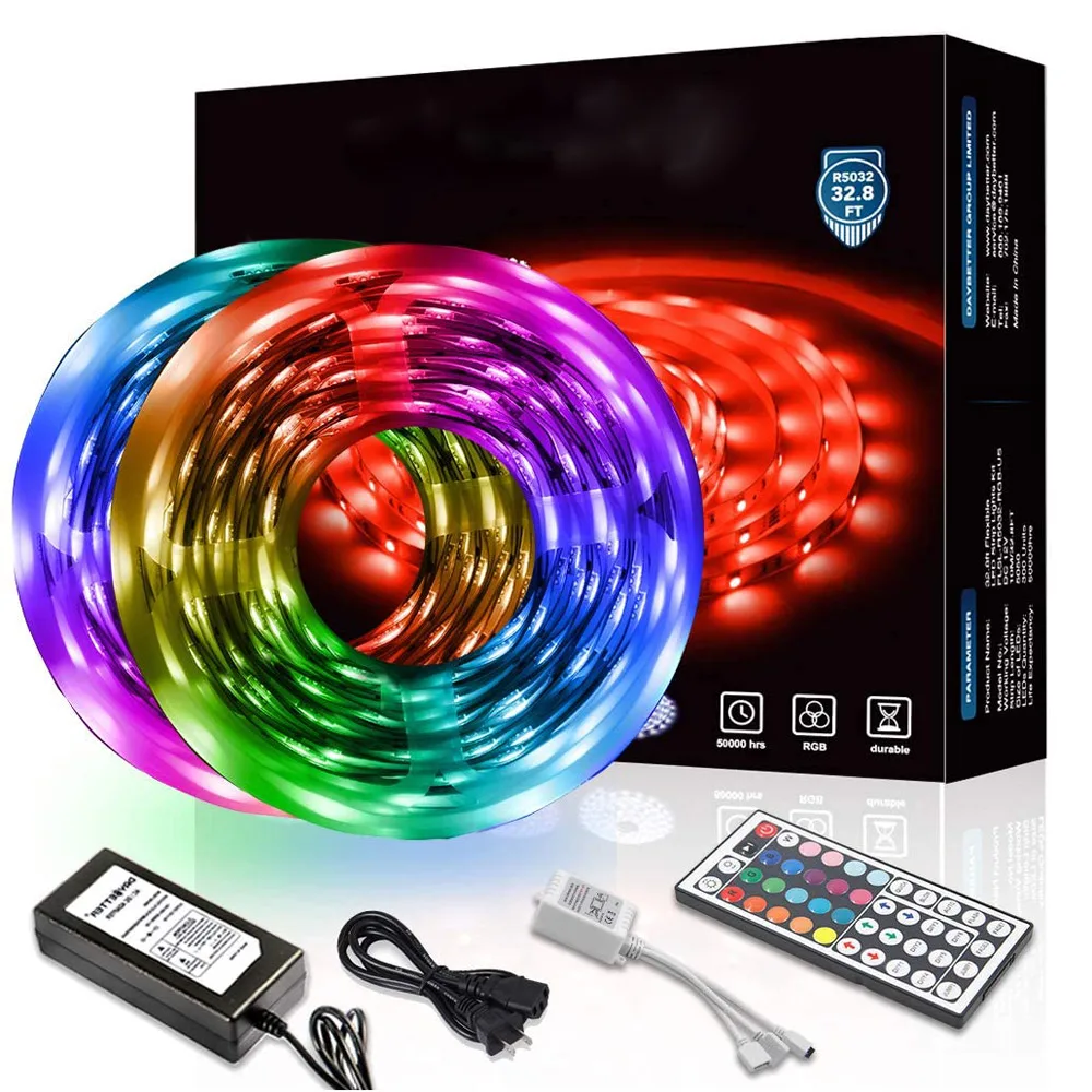 Светодиодная лента гибкий светильник RGB 5050 SMD 2835 5 м 10 12 в пост. Тока + пульт