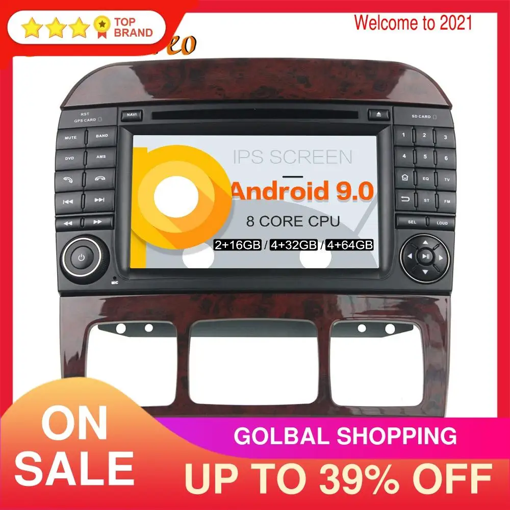 Автомобильный DVD-плеер PX5/PX6 Android 9 0 GPS-навигация для Mercedes Benz S-Class W220/S280/S320/S350