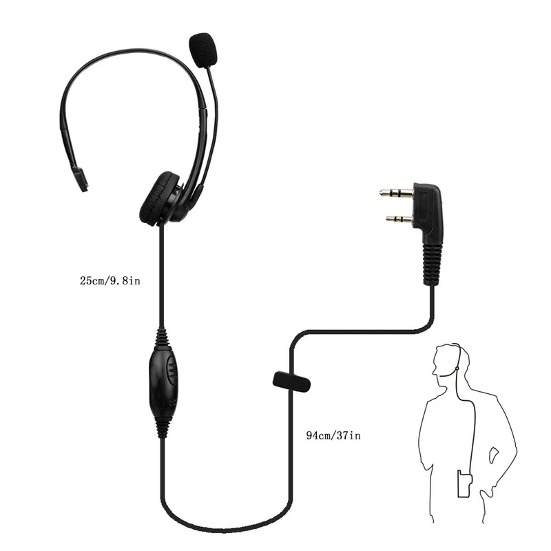 Топ 2-контактный Ptt Mic гарнитура для Kenwood Baofeng Uv5R 888S радио