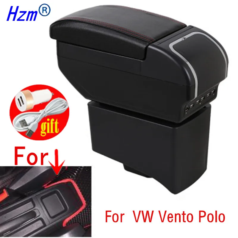 Armrest Box For Volkswagen Vw Vento Polo V 2009-2020 Polo Vivo Center  Centre Console Storage Accessories Double Raised With Usb - Armrests -  AliExpress