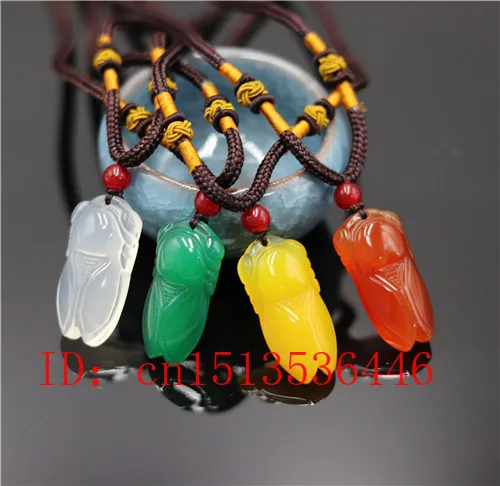 Натуральный агат Цикада Кулон Бусы Ожерелье Шарм ювелирные изделия Модные