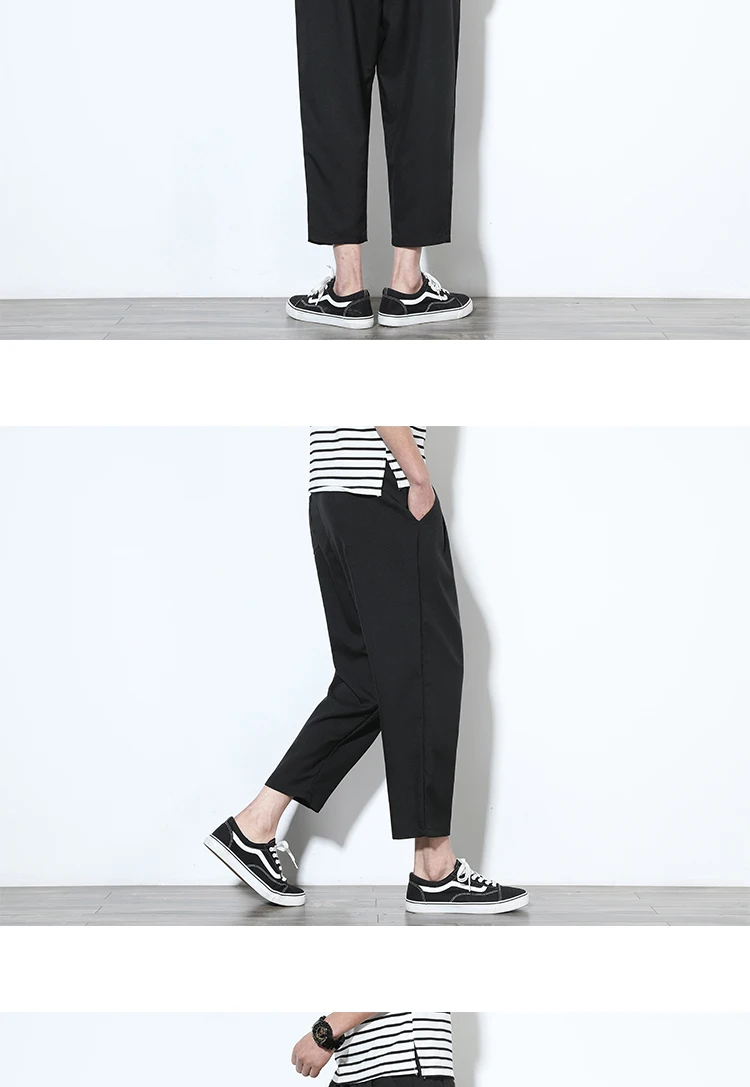 Summer MEN'S Casual Pants Thin Linen Pants Teenager Korean-style Capri Pants Loose Harem Pants