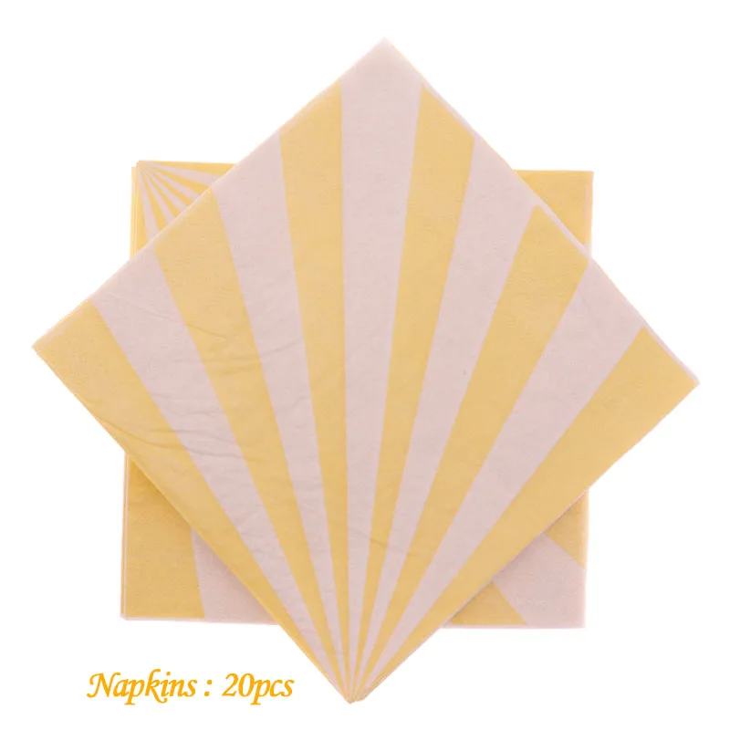 Napkins20pcs 10 шт./партия, цветная одноразовая бумажная посуда, чашка, красный, розовый, синий, многоцветный, Детские вечерние украшения на день рождения - Цвет: Napkins20pcs