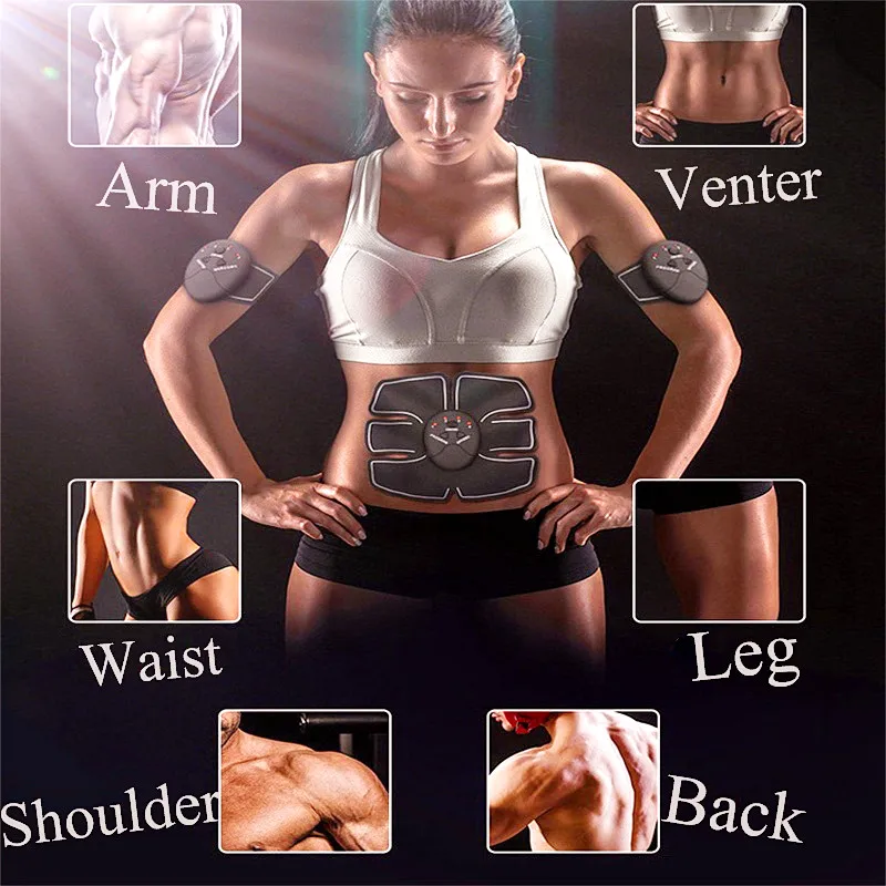 Wireless Muscle Stimulator Trainer Smart Fitness Abdominal Training Electric Weight Loss Stickers Body Slimming Belt Unisex
