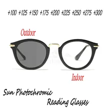 MINCL/Модная женская металлическая круглая оправа для очков Солнцезащитная фотохромная линза высокого качества женские очки для чтения с кошкой UV400 FML