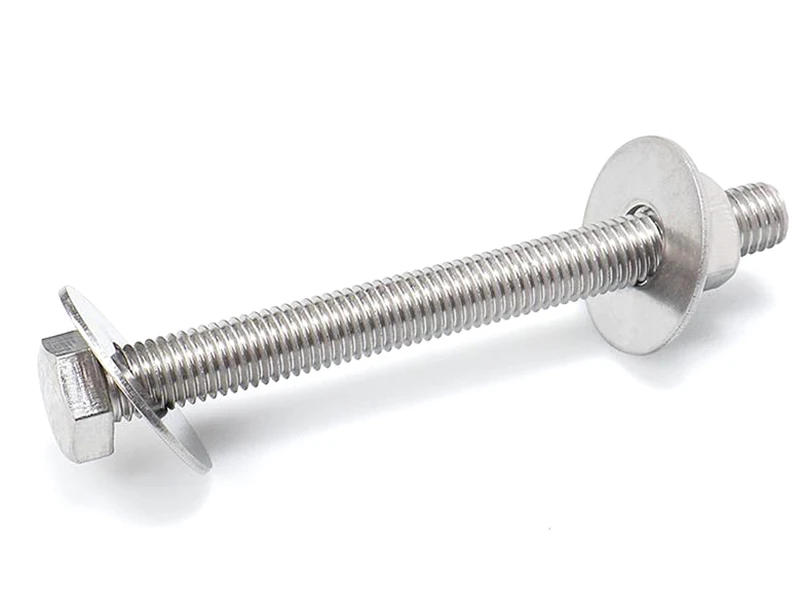 

1 Set Stainless Hex Head M14 M16 M18 M20 Extra Long Screw/Bolt With Two Plain Washers And One Nut Fully Threaded Length 80~200mm