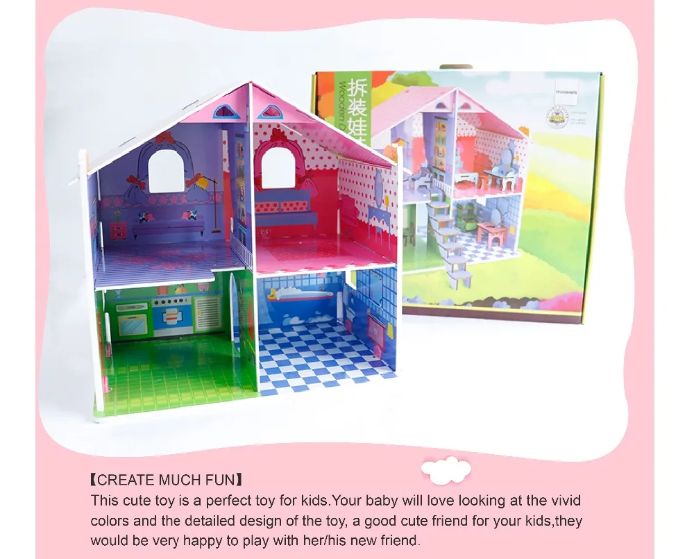 Mookids DIY деревянные куклы Дом миниатюрная коробка ручной работы кукольный домик мебель кукольный домик аксессуары для детей
