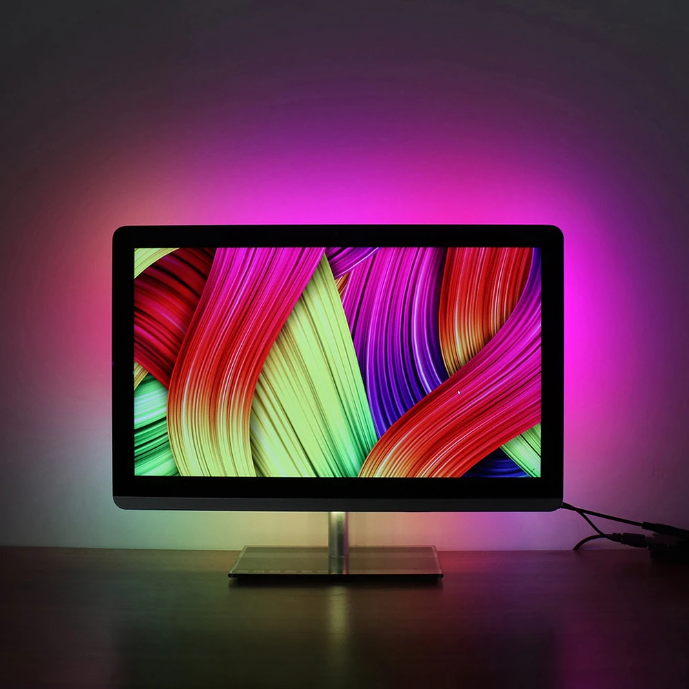 2 м 3M 4M 5 м внешняя ТВ USB Светодиодная лента светильник 5050 RGB Мечта цветная полоса для ТВ Настольный ПК экран тыловая подсветка