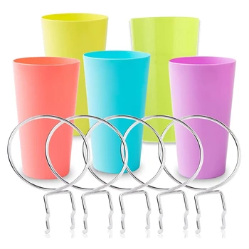 

5 Sets Pegboard Bins with Rings, Pegboard Accessories Cups Holder Pegboard Organizer Baskets Pegboard Hooks Kit