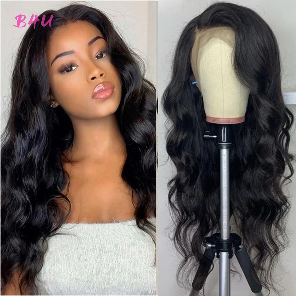 B4U Body Wave Lace Front Wig Brazilian 13x4 Frontal Wigs For Black Women Human Hair 4x4 Closure | Шиньоны и парики