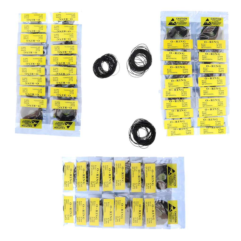 950 Pieces Wholesale Rubber Silicone Watch Gasket O-Ring Back Case Seals Assorted 19 Size 12mm-30mm Watch Repair Tools 