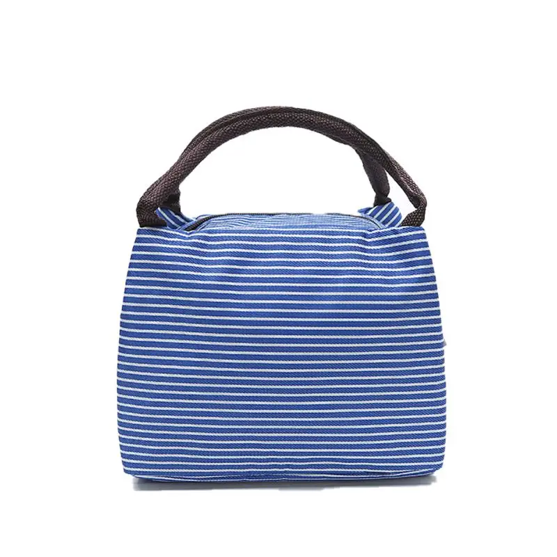 Большая вместительная уличная сумка для ланча, сохраняющая температуру, сумка для пикника, полосатая сумка для ланча, переносная сумка для ланча - Цвет: 3