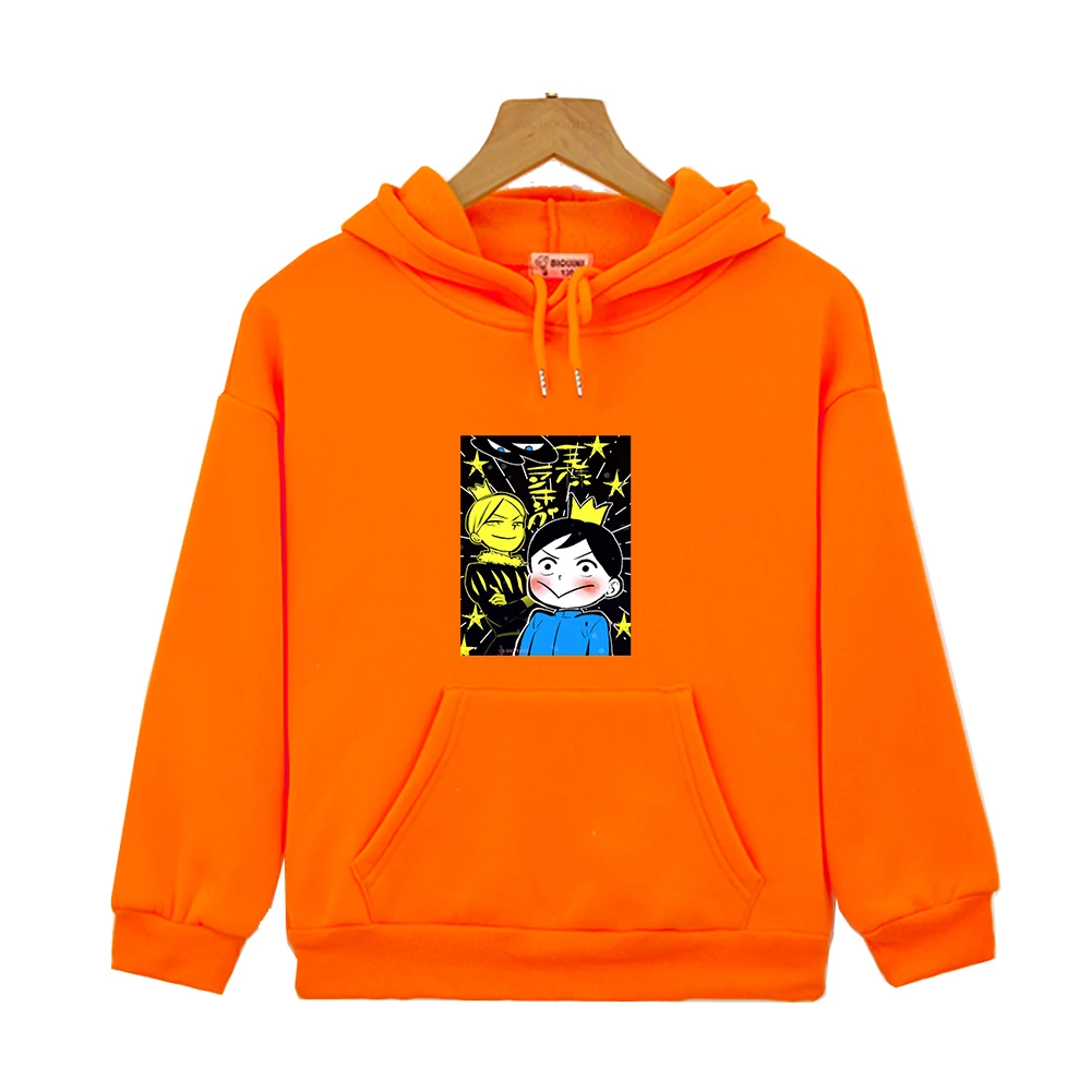 

Аниме одежда Ousama рейтинг королей пуловер Толстовка Свитшот детский унисекс мультяшный костюм для маленьких мальчиков детская одежда Карманы для девочек