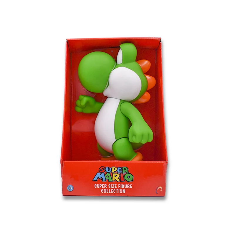 7 видов стилей горячие игрушки 22 см Super Mario Bros Фигура Йоши Персик Принцесса жаба ПВХ фигурка подарок для детей Марио Луиджи - Цвет: Yoshi  with box