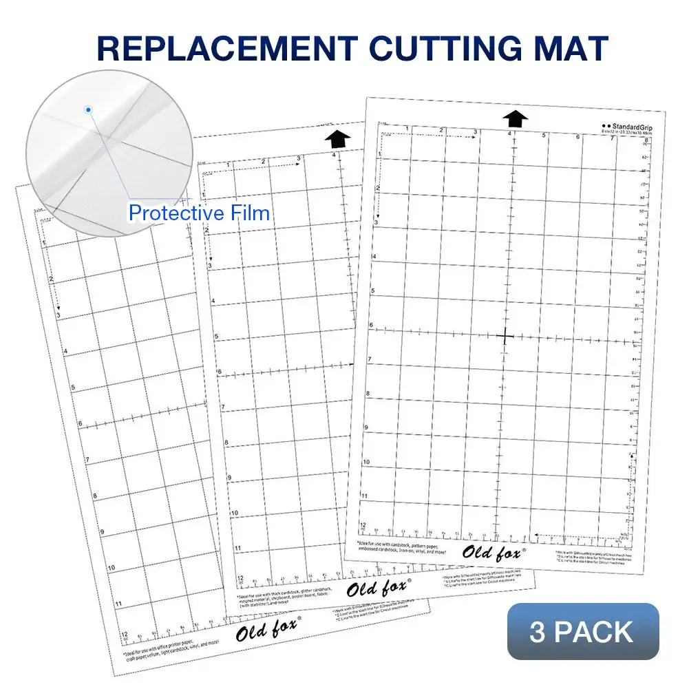 3 шт. сменный коврик для резки прозрачный липкий коврик с измерительной сеткой 8 на 12 дюймов для silhouette Cameo плоттер