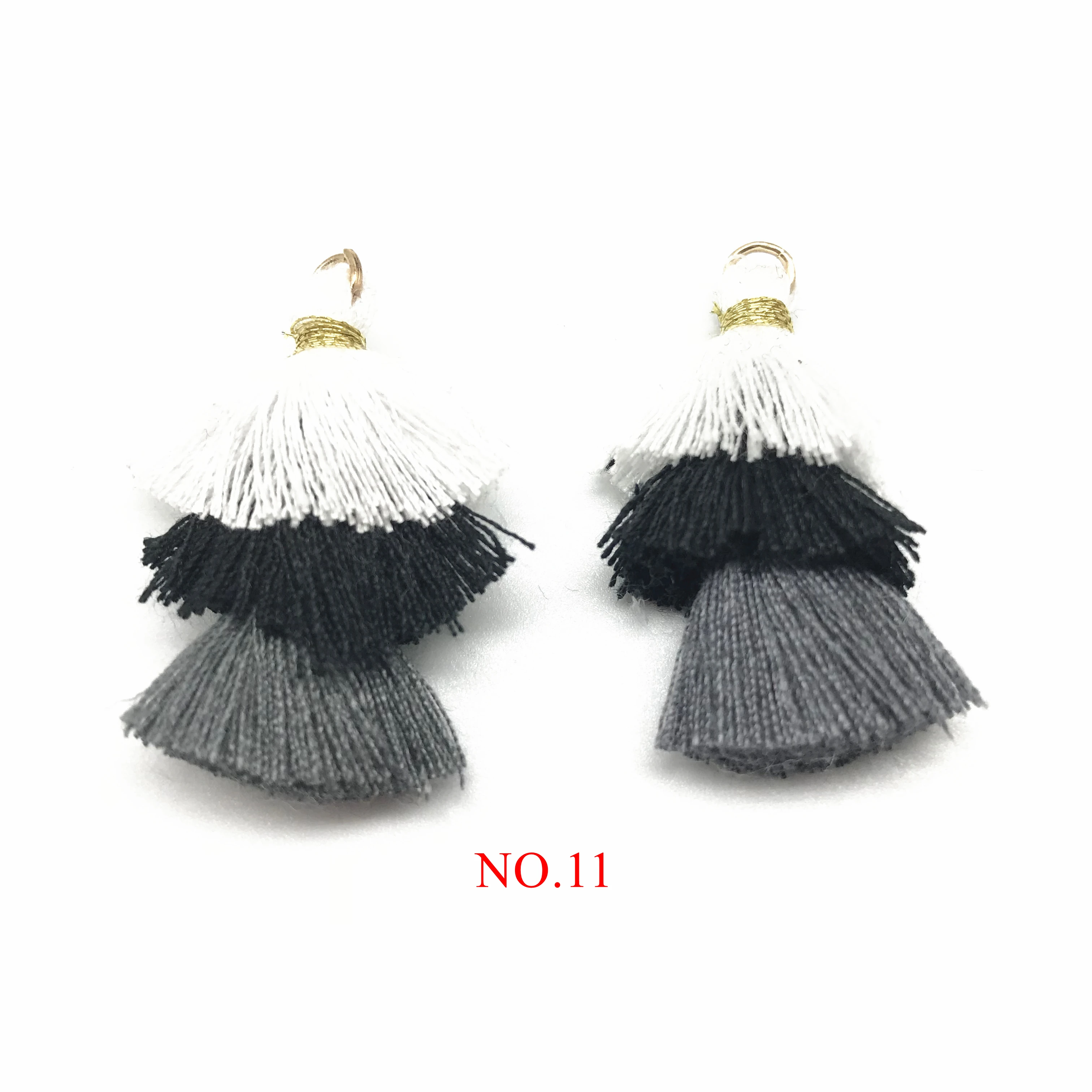 2 шт Bohochic Boho 3 слоя хлопок Красочные кисточки для изготовления ювелирных изделий Diy ювелирных изделий Аксессуары - Цвет: No.11