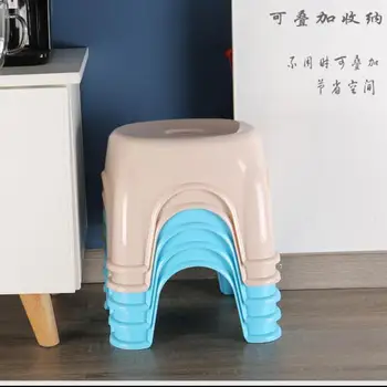 

Plastic Stool Thicker Children's Small Stool Adult Tea Table Low Stool Household Shoe Stool Bathroom Plastic Chair