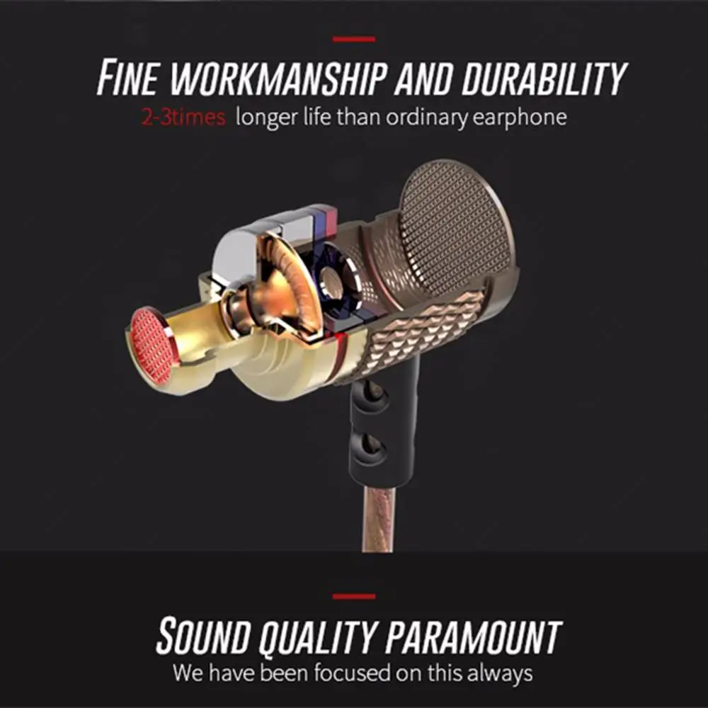 Hi Fi наушники с микрофоном KZ EDR1 специальное издание покрытым золотом корпусом 3 5