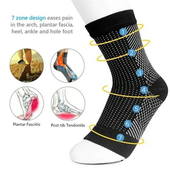 

3Pcs Socks Men Solid Soft Comfortable Pain Relief Soothing Anti-Fatigue Plantar Fasciitis Ankle Heel Compression Socks Free Ship