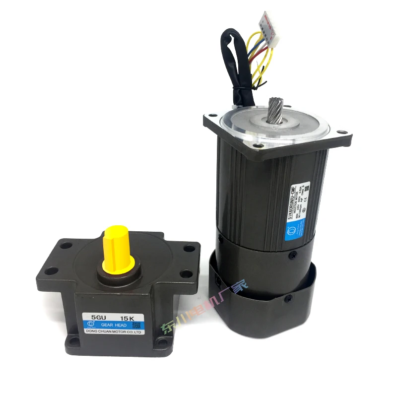 Ear type 60W AC220V/380V Gear Variable Speed Brake Motor, Power off Electromagnetic Brake, Forward and Reverse, Fixed Speed