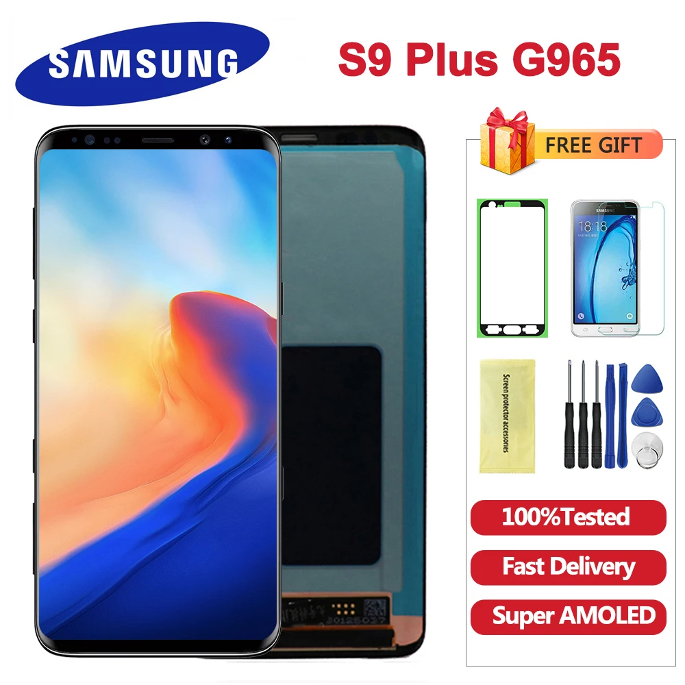 

Original Display With Burn-Shadow for SAMSUNG Galaxy S9 Plus LCD Touch Screen Digitizer with Frame S9+ LCD G965 G965F Display