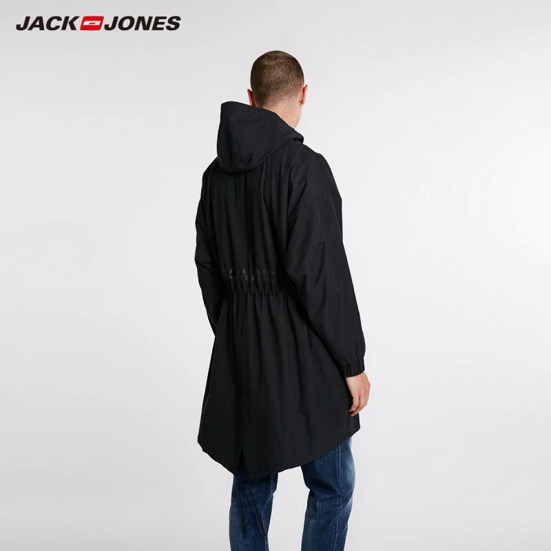 JackJones Мужской плащ с капюшоном Длинная Куртка свободный крой пальто 218321561