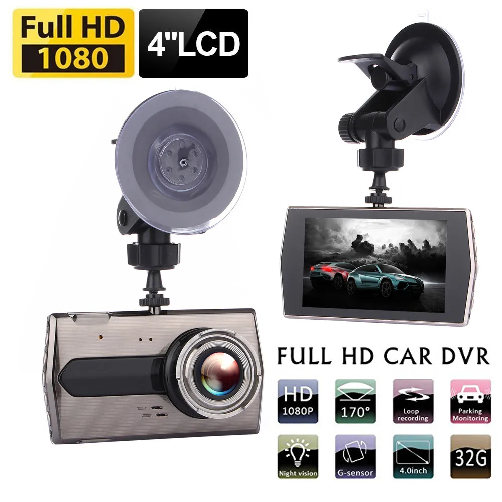 Новая горячая 4 lcd Автомобильная dvr камера видеокамера автомобильная камера FHD 1080P приборная панель камера 170 для вождения DVR авто камера видеокамера