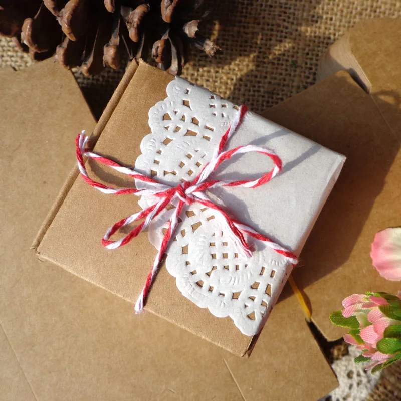 

55x55x25mm DIY Kraft Paper Box Gift Box For Wedding Favors Birthday Party Candy Cookies Party Box