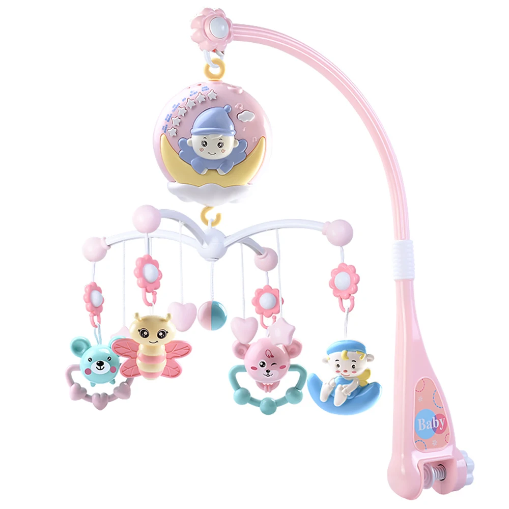 Baby Rattles Crib Mobiles Toy Holder Rotating Crib Mobile Bed Musical Box Projection 0-12 Months Newborn Infant Baby Boy Toys