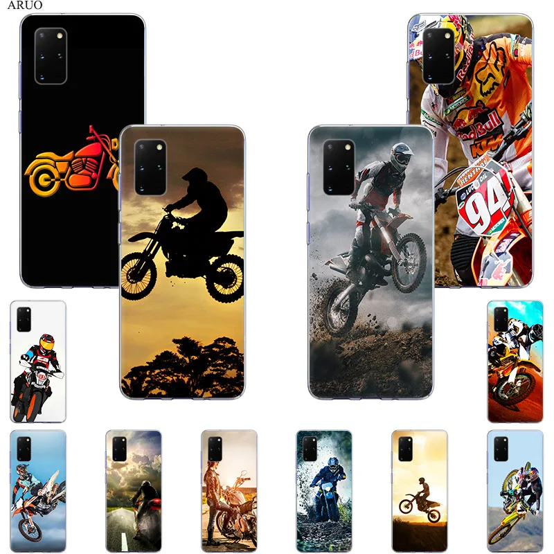 Phone Case For Samsung S20 Ultra S10 Lite S9 S8 Flying Rider Motocross Cover for Samsung Note 20 10 Pro 9 8 Soft Silicone Cases