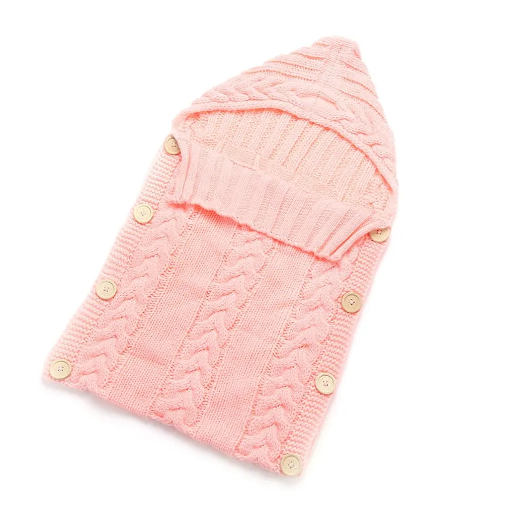 Baby Infant Sleeping Bag Acrylic Fibers Hoodies Swaddle Wrap Thick Warm Large Baby Sleep Mat Blanket Swaddling Sweater Newborn - Цвет: 1