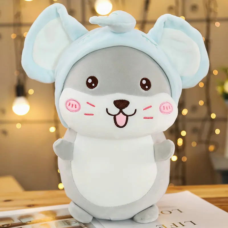 Милый хомяк плюшевые игрушки чучела животных Куклы Детские подушки Kawaii подарок на день рождения - Цвет: Серый