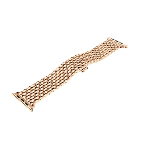 rose gold Нержавеющая сталь ремешок для наручных часов Apple Watch, ремешок 42 мм, 38 мм и нержавеющая сталь металлический корпус бабочка туфли с ремешком и пряжкой iwatch4/3/2 лучезапястного сустава 44 мм/40 мм браслет smart watch ремень - Цвет ремешка: rose gold