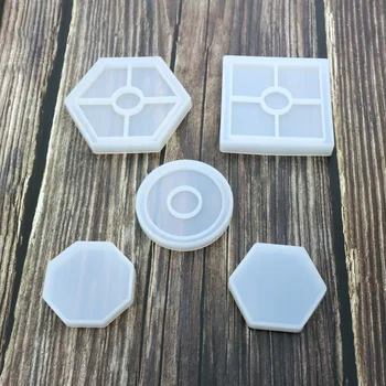 

yi xing DIY shui jing di jiao liu Side Square Flower Base cha bei dian Mould Silicon Suit Handmade Mirror