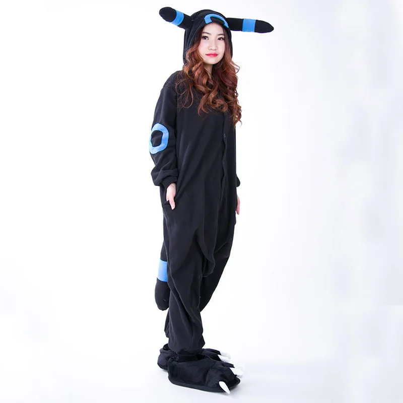 Unisex Abbigliamento Invernale Cosplay Adulto Bambini Umbreon Tutina Pikachu Pigiama Pigiameria Costume Cartoon Sleepsuit