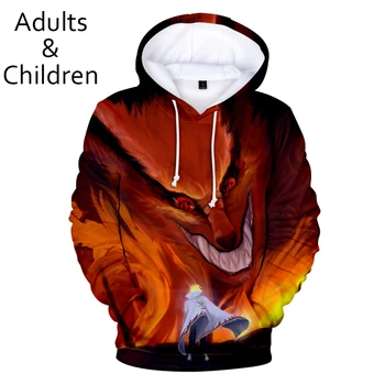 

New hooded 3D Fashion Anime Naruto Popular Men Women Hoodie Casual Children Autumn Winter Yellow Pullover Children Sweatshirt