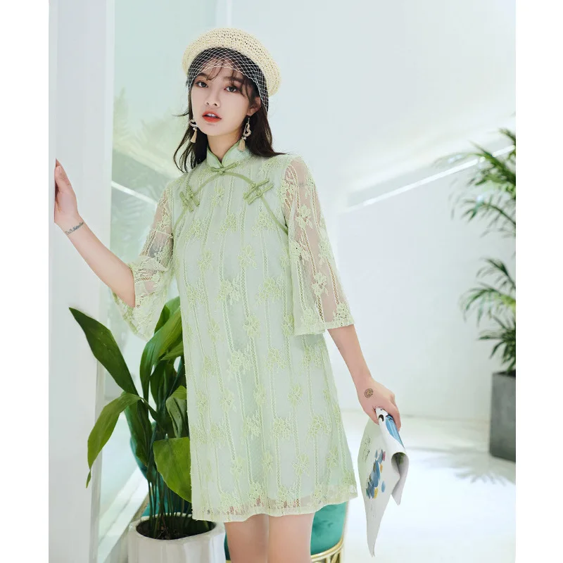 Кружевное вечернее платье Ципао для девочек новинка 2020|Чонсамы| |