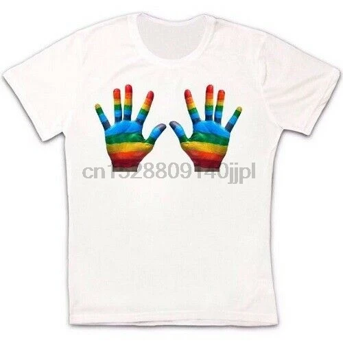 Rainbow Hands Gay Pride Lgbt Soho London Retro Vintage Hipster Unisex Tshirt 541 |