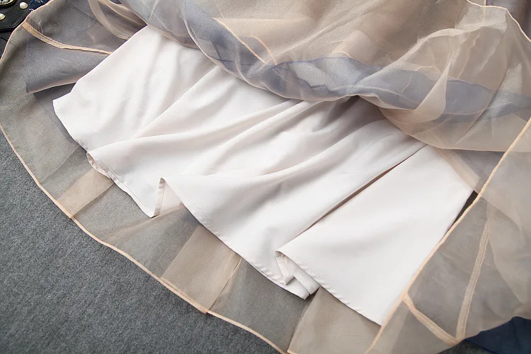 Костюмы с юбкой Женская осенне-зимняя новая куртка со шнуровкой на талии с бантом+ юбка с эластичной резинкой на талии из органзы