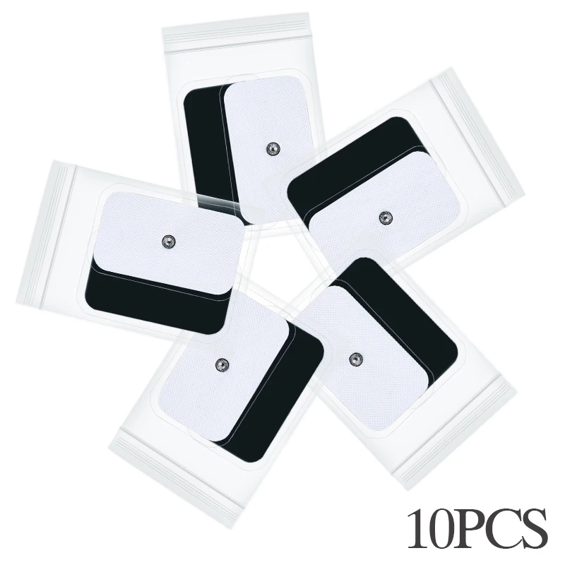 10 pcs 10 шт. мышечный Стимулятор, электроды для массажа, массажные пластыри, 5x9 кнопки, самоклеющиеся, большие Сменные подушечки - Цвет: 10 pcs