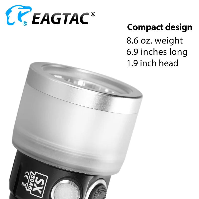 EAGTAC SX30A6-D точечный диффузор светодиодный фонарик 2445 люмен 6 AA батарея 200 часов работы двойной переключатель запатентованный дизайн