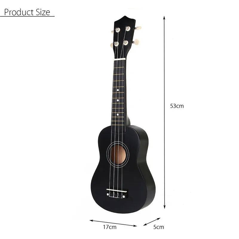 Zebra 21 дюймов Ukelele сопрано 4 струны Гавайская ель B народная гитара набор инструментов