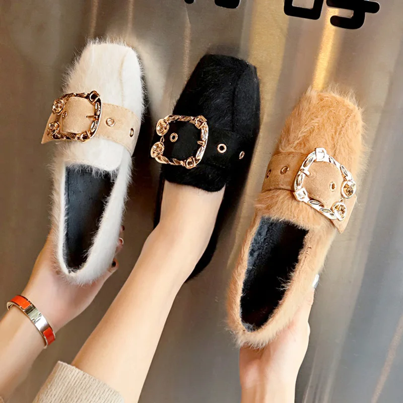 

2019 Fashion Women's Round Toe Female Shoe Summer Shoes Ladies Casual Sneaker Autumn Loafers Fur All-Match Modis Dress New Fall