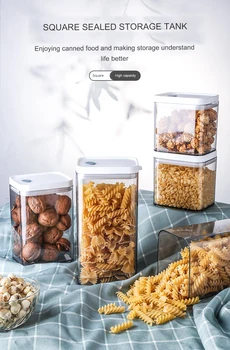 

New Food Storage Container ABS Kitchen Storage Multigrain Storage Jar Transparent Sealed Cans BPA Free