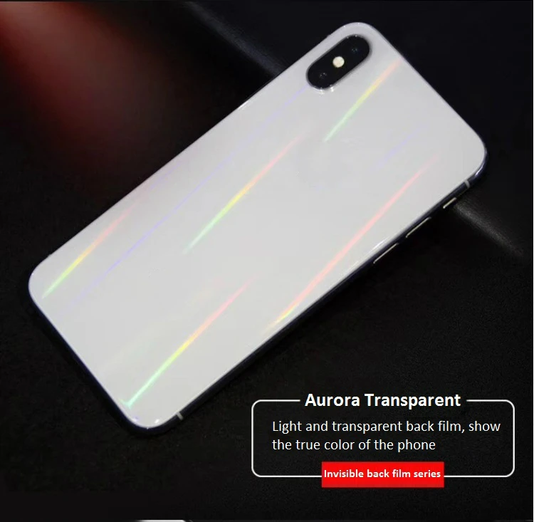 For iPhone 7 7P 8 8P X XS XR XSMAX 11 11Pro MAX Aurora Transparent Back
Film Mobile Phone Protective Back Soft Film